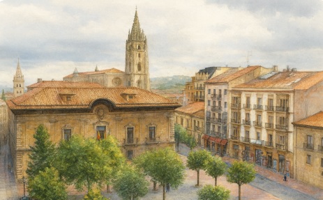 General view of Oviedo’s Old Town
