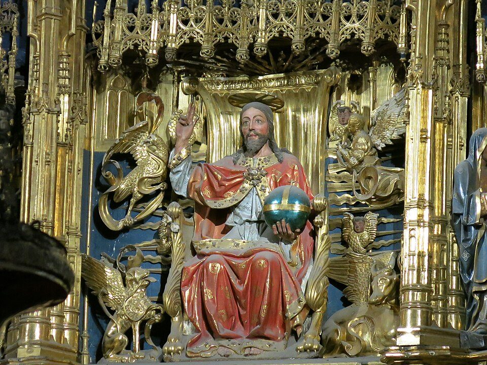Detail of Christ the Saviour in the High Altarpiece of Oviedo Cathedral