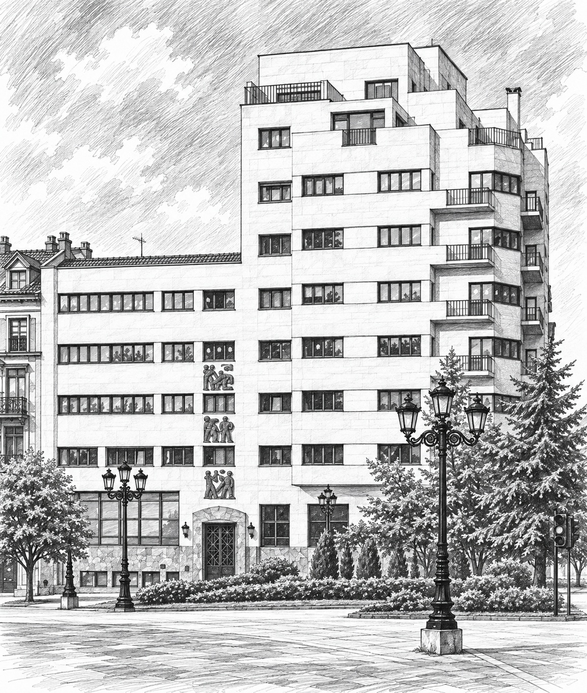 Former National Social Security Institute building in Oviedo