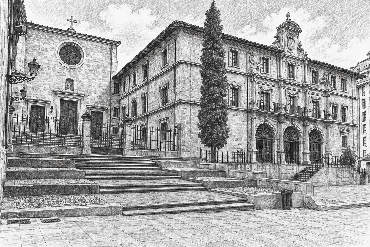 San Pelayo Monastery in Oviedo, traditionally known as Las Pelayas