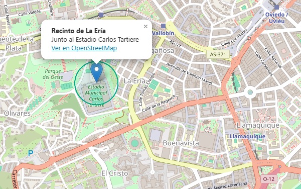 Thumbnail map of the La Ería venue in Oviedo