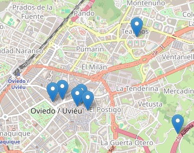 White Night Oviedo activities map