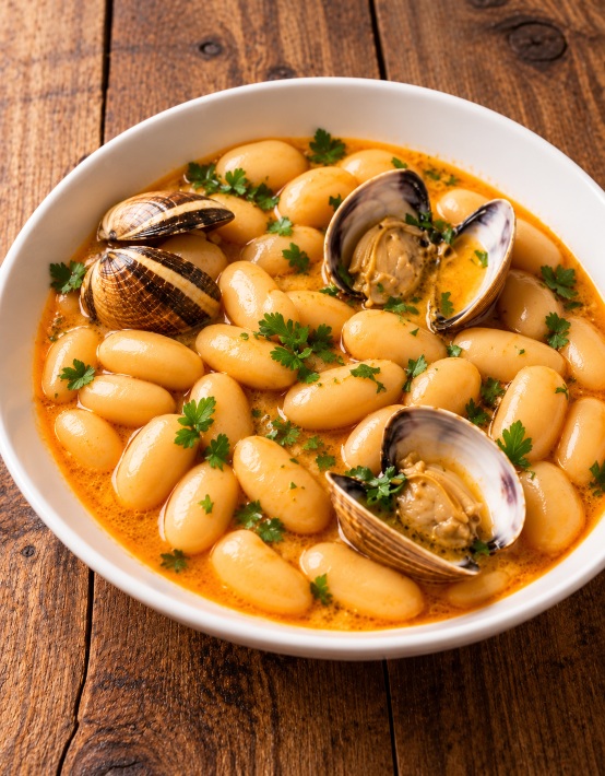 Fabes con almejas, receta tradicional asturiana